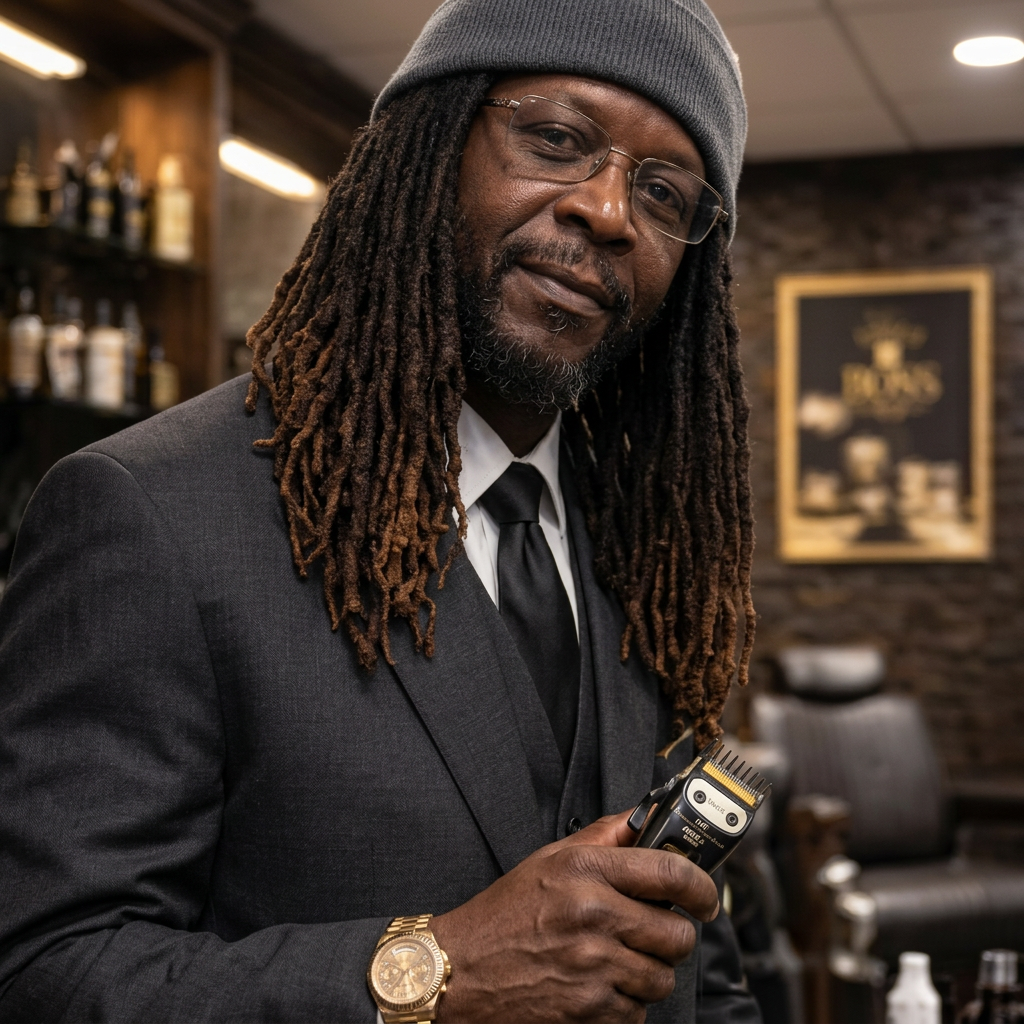 Skillz Da Hairline Goat — celebrity barber portrait